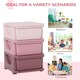 image 6 of HOMCOM Kids Storage Units with Drawers 3 Tier Chest Dresser Tower Cream 