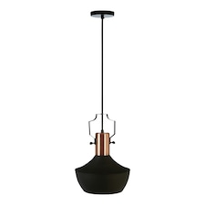 Interiors by Premier Medium Pendant Light in Black and Copper