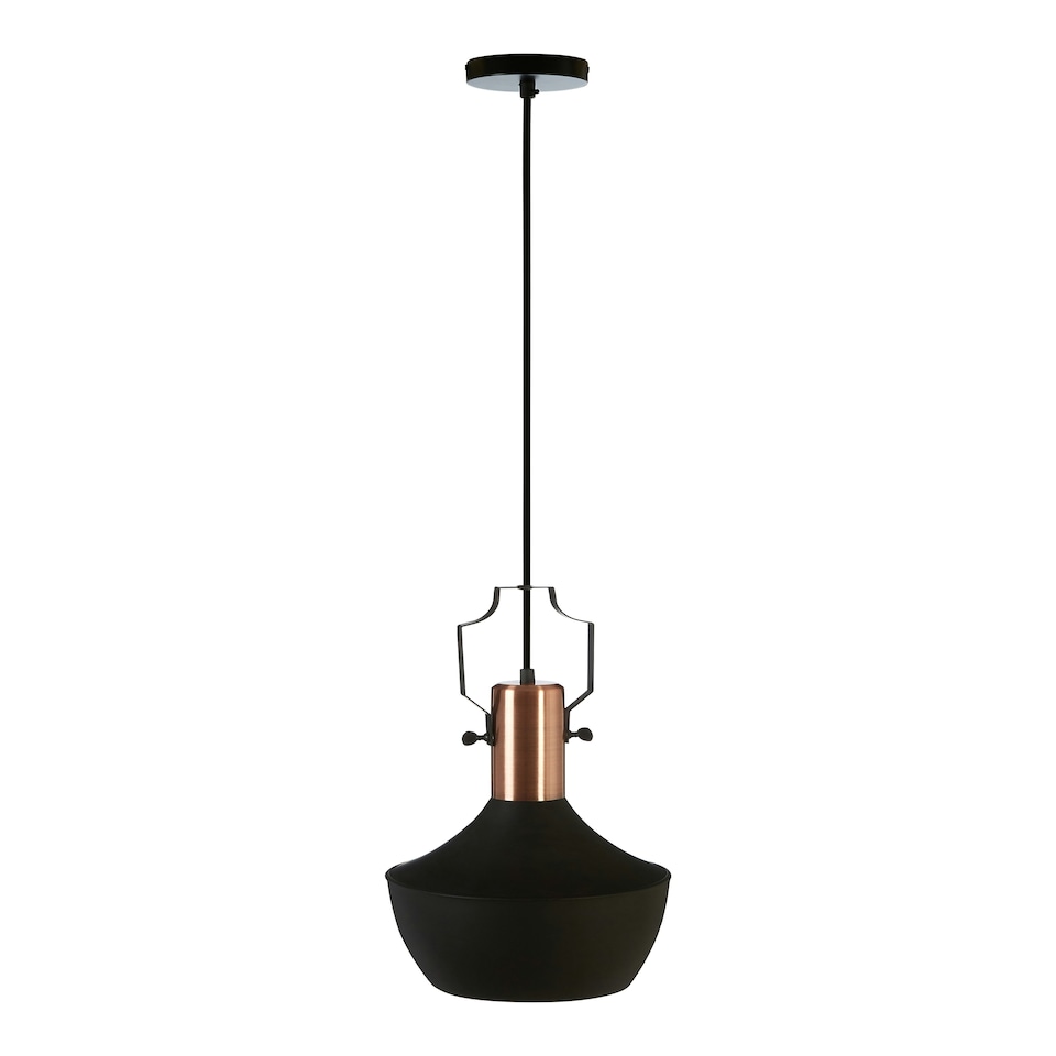 image 1 of Interiors by Premier Medium Pendant Light in Black and Copper