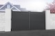 image 1 of Double Swing Gate 4000x1800mm - Aluminium - Vertical Solid Infill and Flat Top - Grey