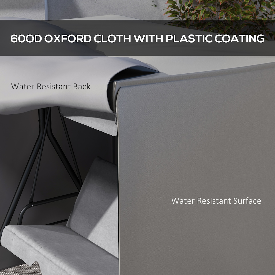 image 1 of Outsunny Garden Furniture Protector Patio Swing Chair Cover Light Grey | Grey | Light Grey