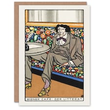 Moriz Jung Art Card Viennese Cafe Advert The Man of Letters