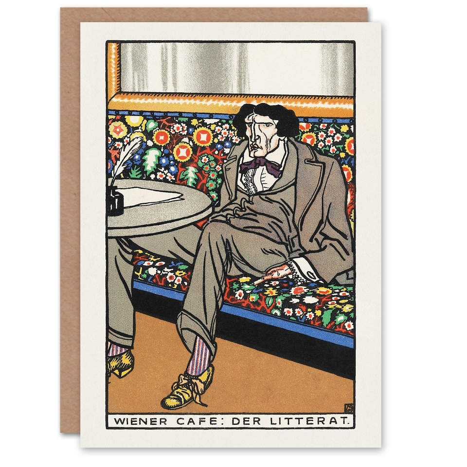 image 1 of Moriz Jung Art Card Viennese Cafe Advert The Man of Letters