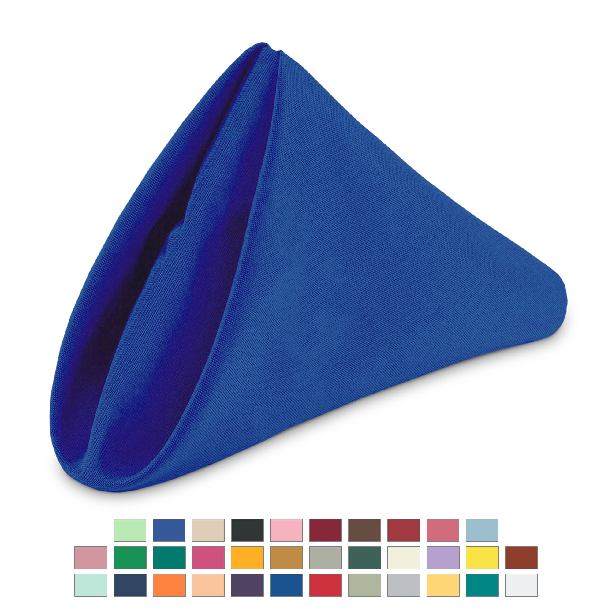 Neel Blue 20 Inch Polyester Table Napkins, Reusable, Wrinkle-Resistant - 50x50cm in Blue | Size: 50x50 cm