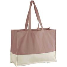 Westford Mill EarthAware Contrast Tote Bag - Rose/Natural - One Size