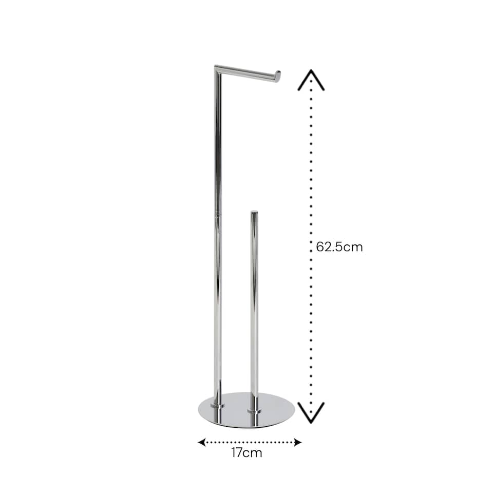 image 1 of Showerdrape Belgravia Chrome Freestanding Toilet Roll Holder & Spare Combo