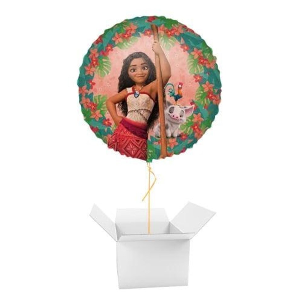 Moana II Sailing Spirit Disney Princess Round Foil Helium Balloon - Inflated Balloon in a Box Multi