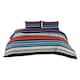 image 1 of Striped Duvet Set Stylish Easy Care Bedding with Classic Pattern | Blue | Single