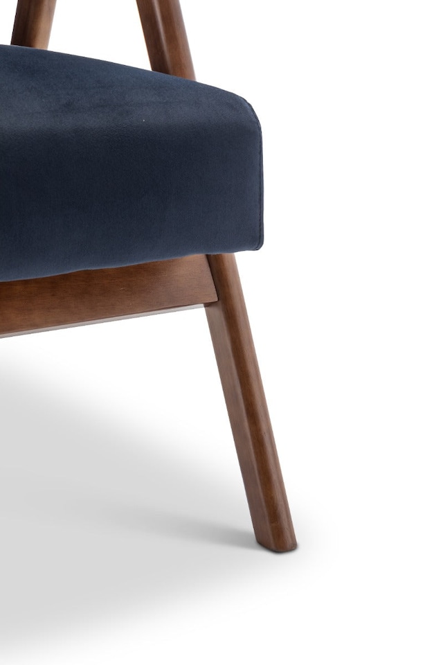 image 1 of Velvet Navy Blue Selma Accent Chair