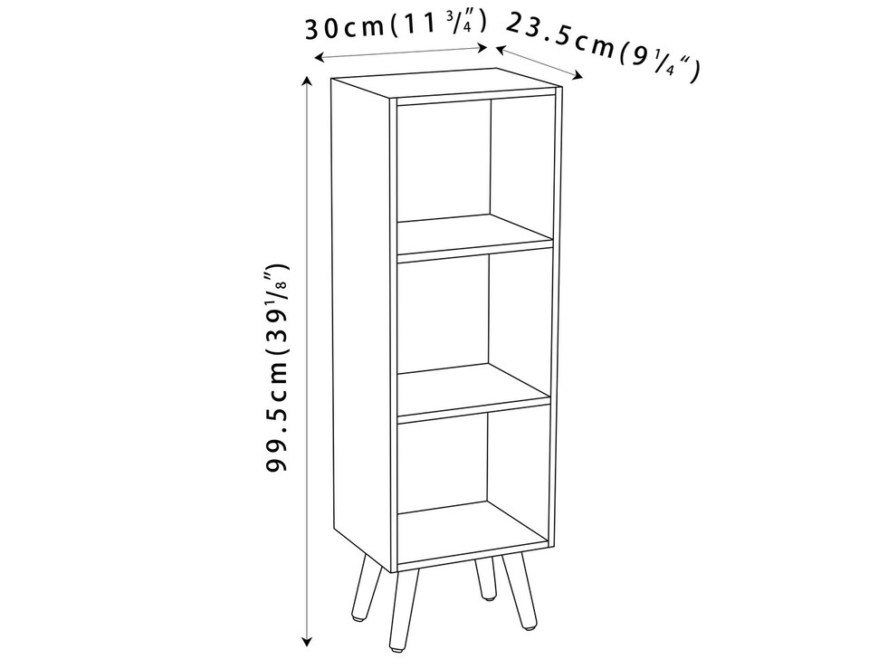 image 1 of 3-Tier Cube Display Cabinet with Scandinavian Legs | Brown | Antique Oak & Beech | 1