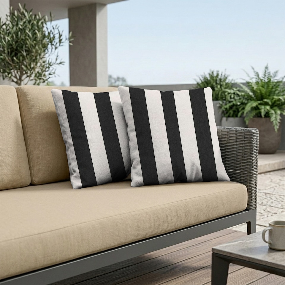image 1 of Covers&All Sunbrella Throw Pillows Set of 2, Square 26 in x 26 in, Cabana Classic