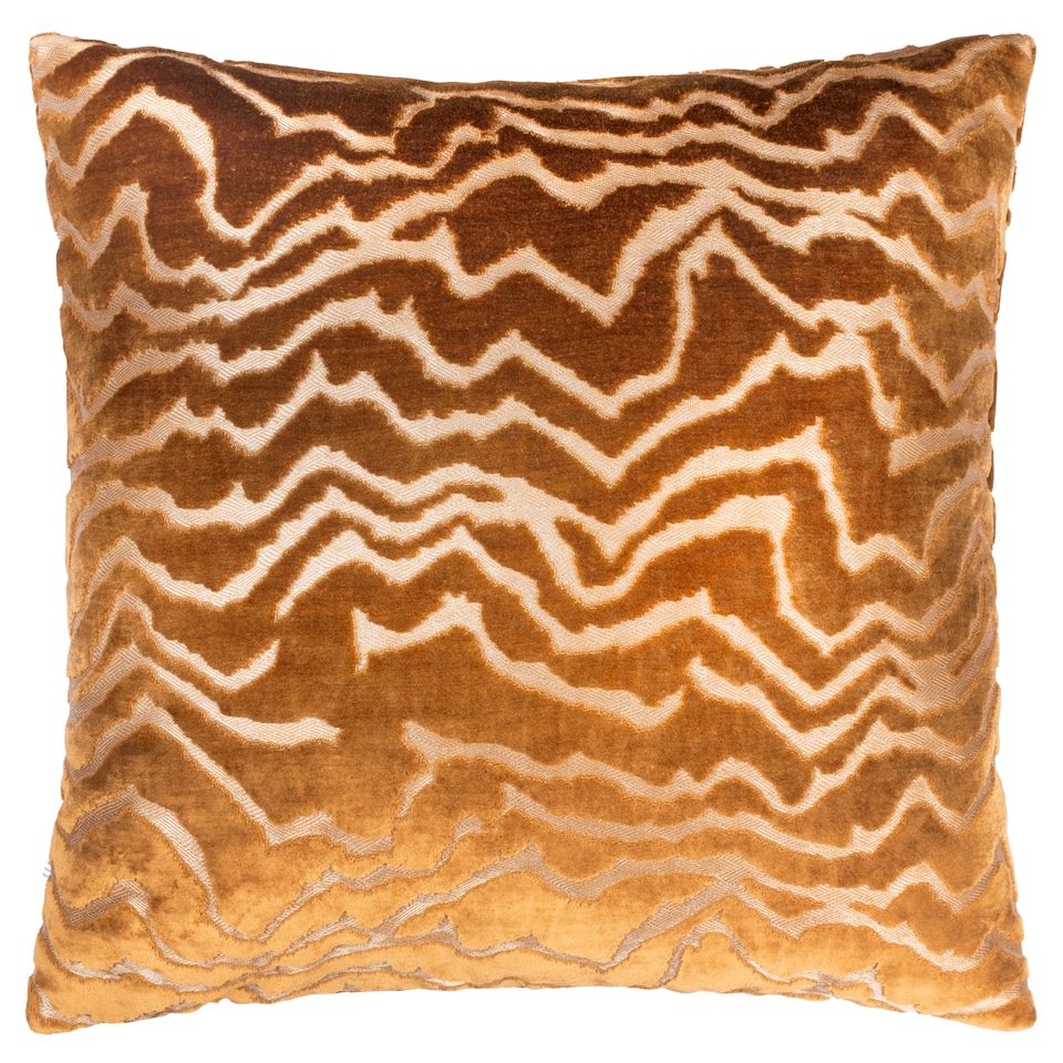 image 1 of Paoletti Tierra Cut Velvet Cushion | Bronze | Bronze