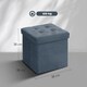 image 7 of HOMCOM Foldable Sherpa Fleece Storage Ottoman, 38 x 38 x 38 cm Blue