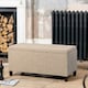 image 4 of Henbury Fabric Storage Ottoman - Light Brown