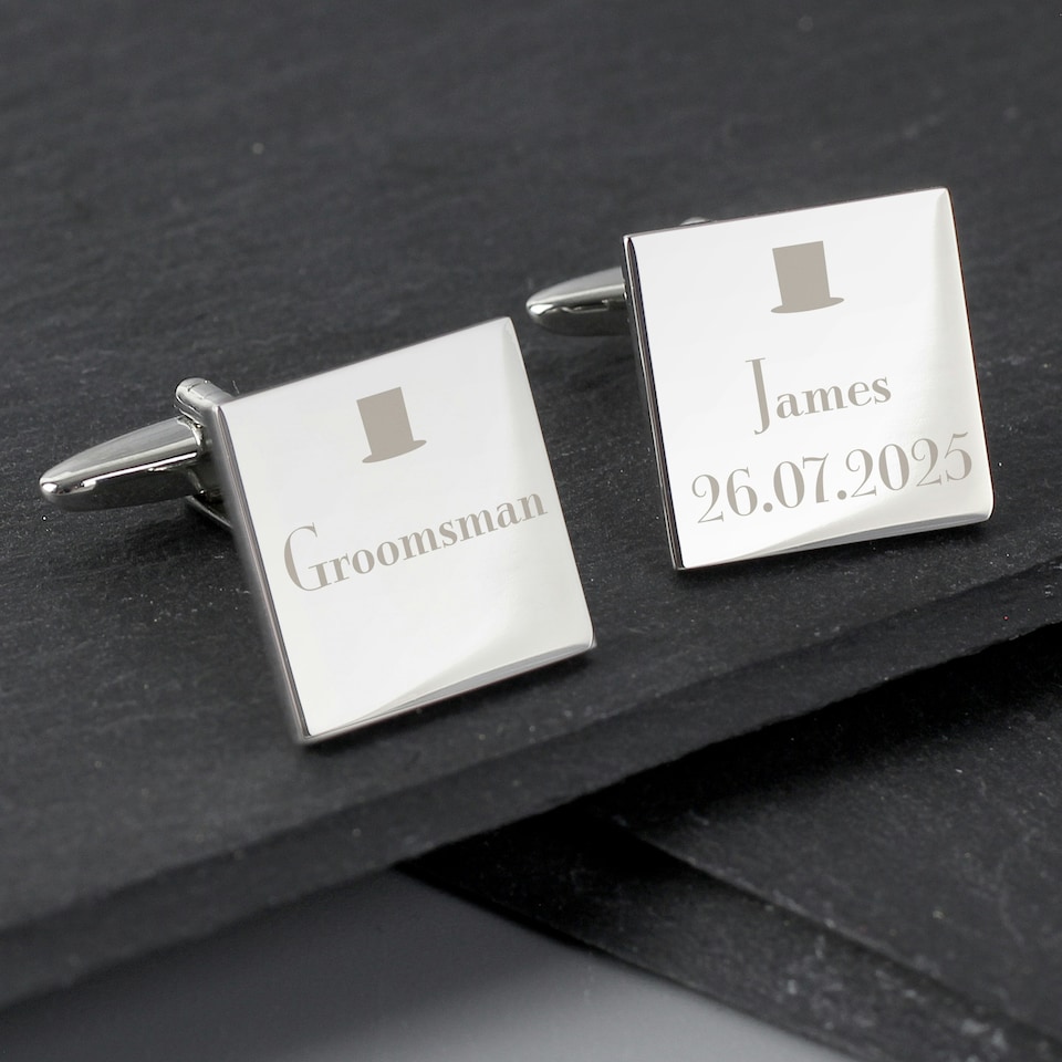 image 1 of Personalised Groomsman Cufflinks