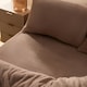 image 1 of OHS Teddy Fleece Thermal Fitted Bed Sheet | Brown | Natural | Single