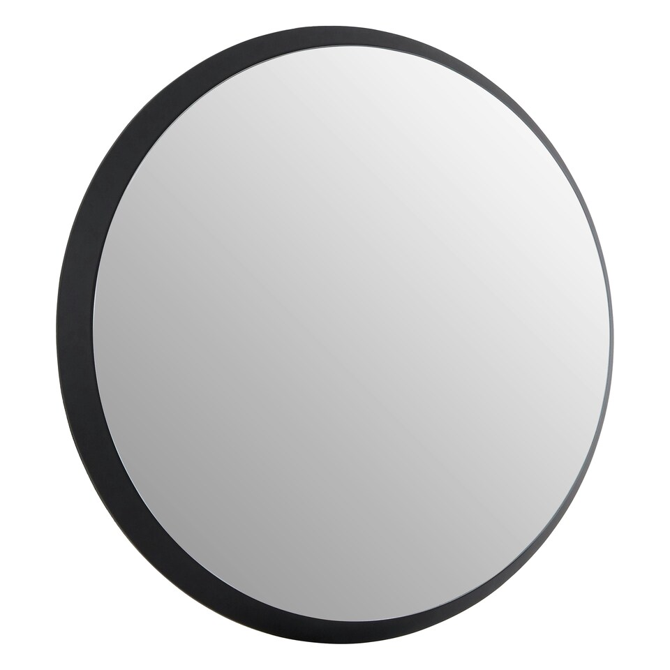 image 1 of Athena Round Medium Black Wall Mirror Black