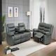 image 1 of Roma Recliner Leather 3 Plus 2 Seater Sofa Set, Armchair Inspired Home Theatre and Living Room Seating  Black Grey