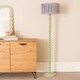 image 2 of ValueLights Bobbins Sage Green Floor Lamp Pleat Powder Blue Shade | Green | Blue