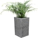 image 2 of Primrose Poly Terrazzo Stone Large Grey Tall Cube Patio Planter 79cm