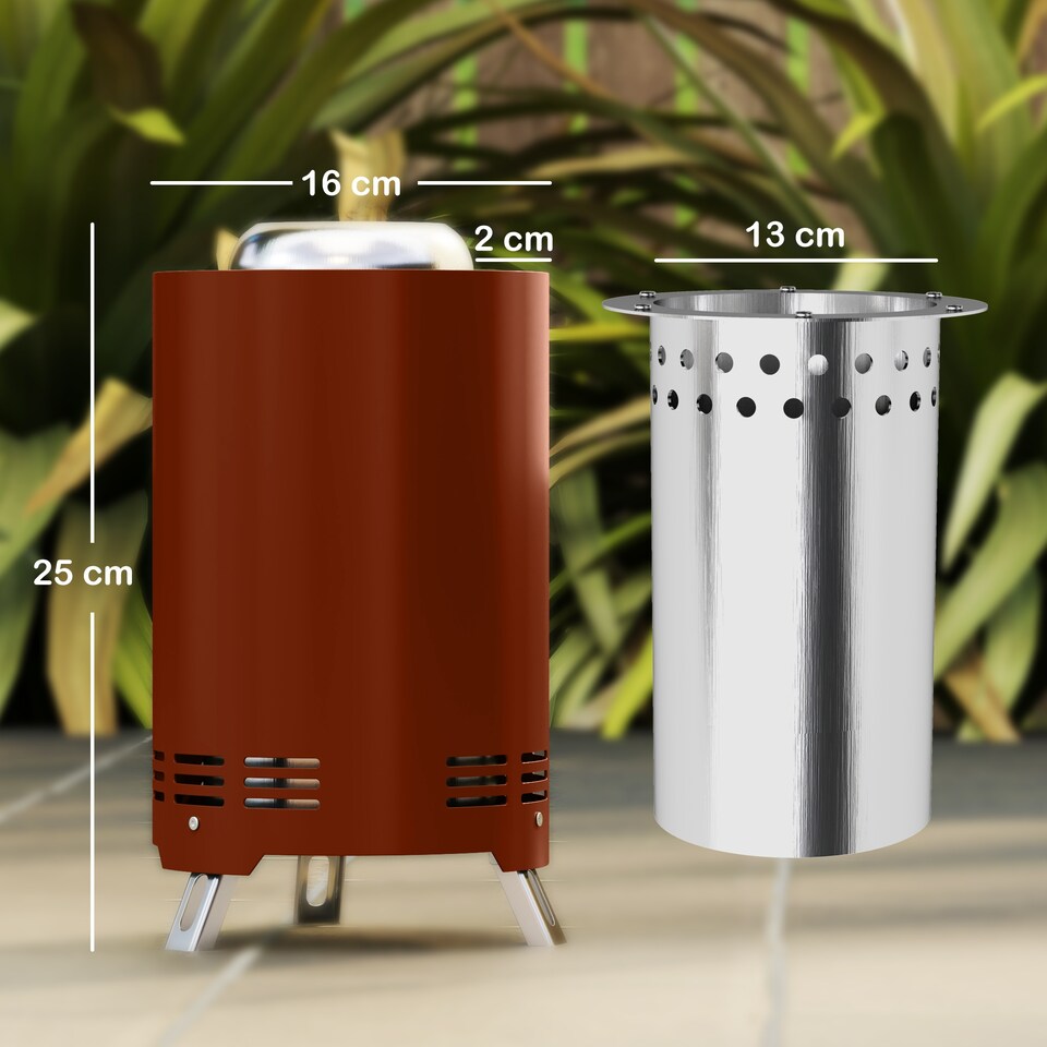 image 1 of Outsunny Stainless Steel Smokeless Wood Burning Firepit Garden Fire Pit
