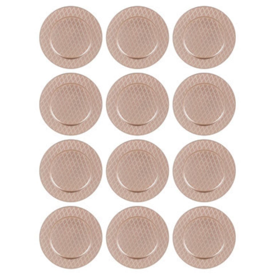 image 1 of Diamond Cross Charger Plates | Gold | Rose Gold & Set of 12 | 12