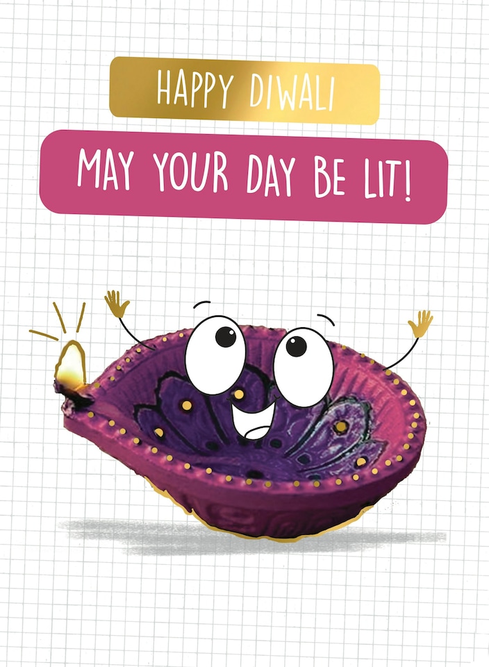 image 1 of May Your Day Be Lit! Diwali Card, Happy Diwali Card, Diwali Greeting Card