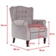 image 9 of Velvet Black Marianna Manual Recliner Wingback Chair