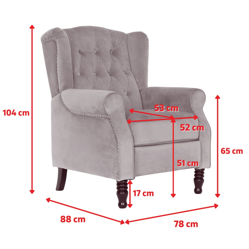 image 1 of Velvet Black Marianna Manual Recliner Wingback Chair