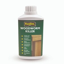 Rustins Woodworm Killer Treats And Eradicates Prevents reinfestation 500ml | Clear | 1