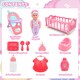 image 6 of 13 Inch Baby Doll Play Set My First Baby Doll with Swinging Crib High Chair and Feeding Accessories Pretend Play Girls Toys