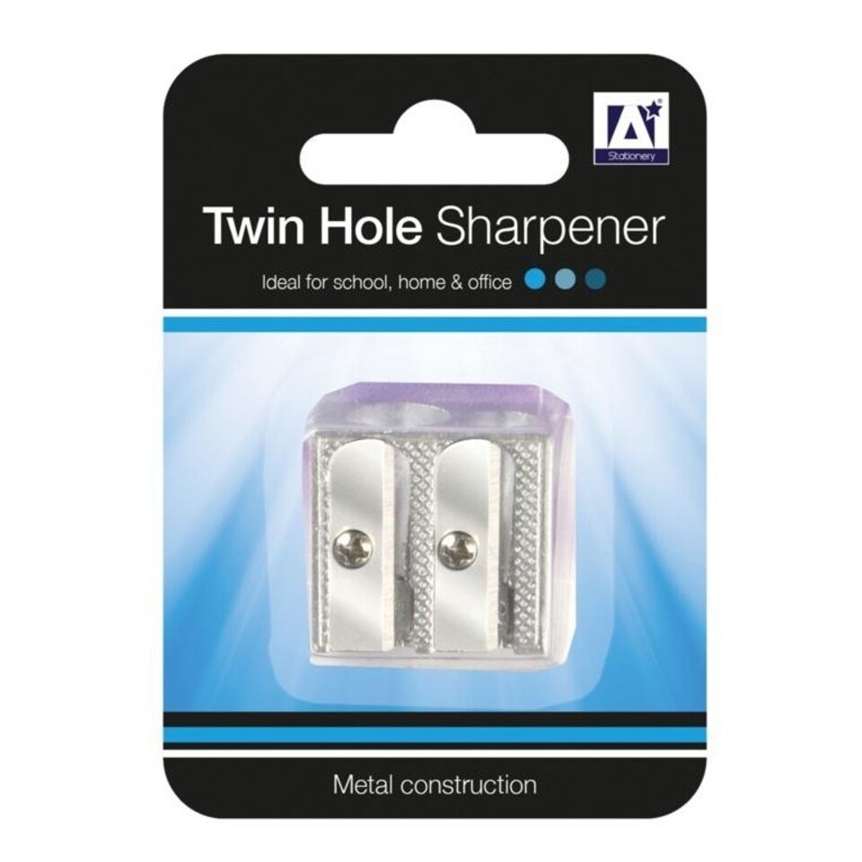 A Star Twin Hole Pencil Sharpener - Silver - One Size