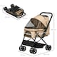 image 4 of PawHut Pet Stroller Dog Foldable Travel Carriage with Reversible Handle, Brown