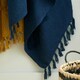 image 4 of Pineapple Elephant Kabeli Tufted 130x170cm Throw Navy Blue
