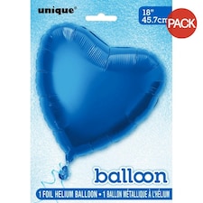 Unique Party Heart Foil Balloon (Pack Of 5) - Royal Blue - 18in