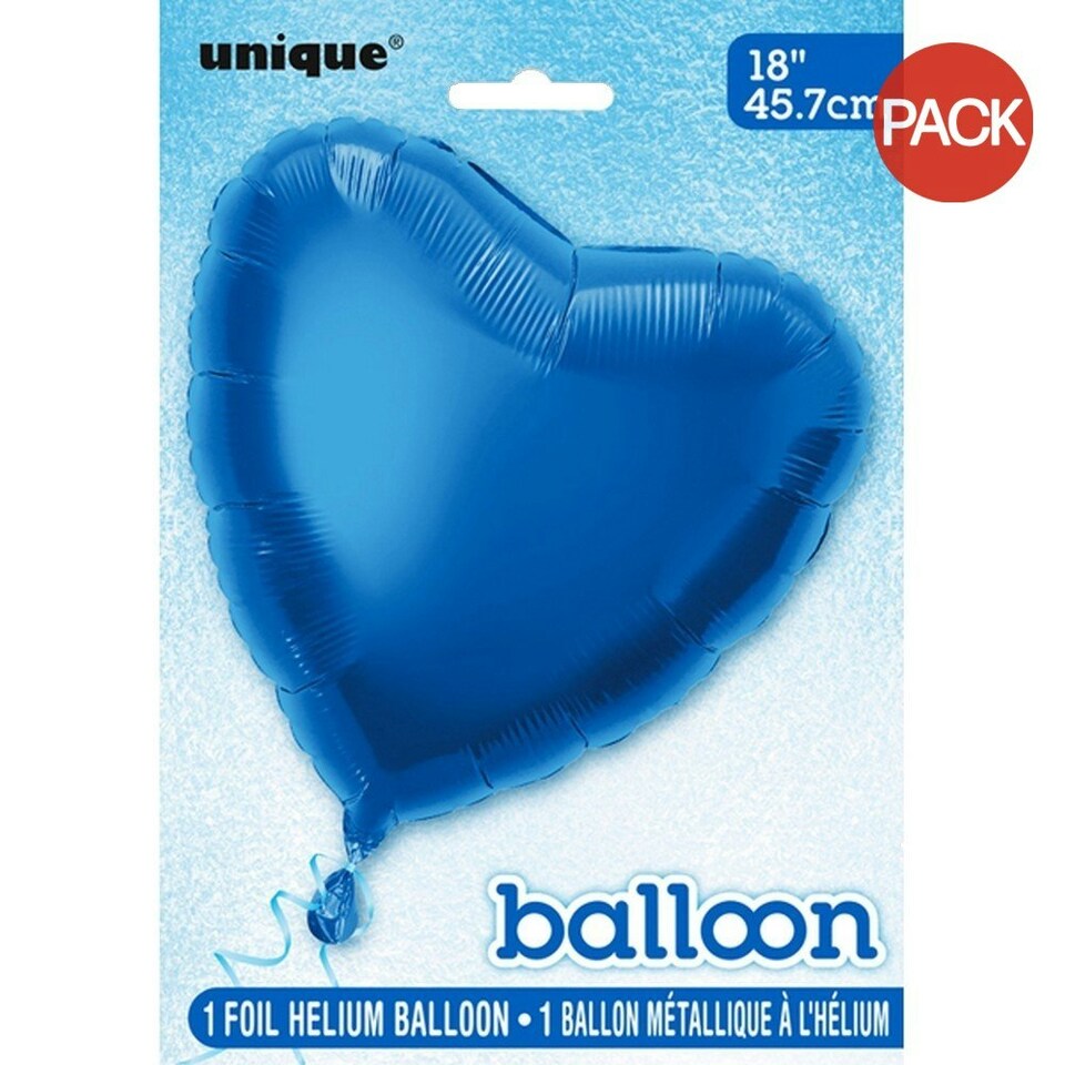 Unique Party Heart Foil Balloon (Pack Of 5) - Royal Blue - 18in