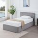 image 3 of Ottoman Storage Bed grey 3ft single and 1 mattress line pattern fabric velvet bedroom furniture
