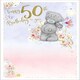 image 3 of Bear Holding Single Flower 50th Birthday Card