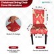 image 2 of Christmas Bow Ribbons Printed Chair Covers, Seat Protector Slipcovers - Red