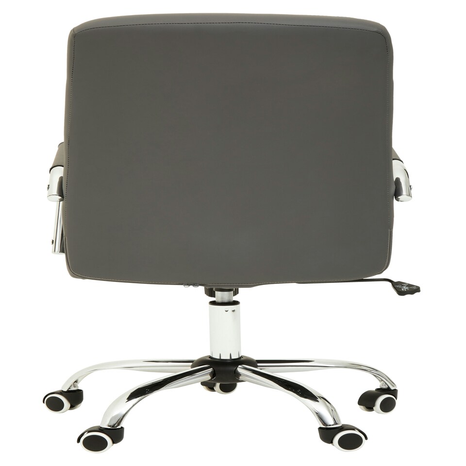 image 1 of Interiors by Premier Brent Grey Leather Effect And Chrome Home Office Chair