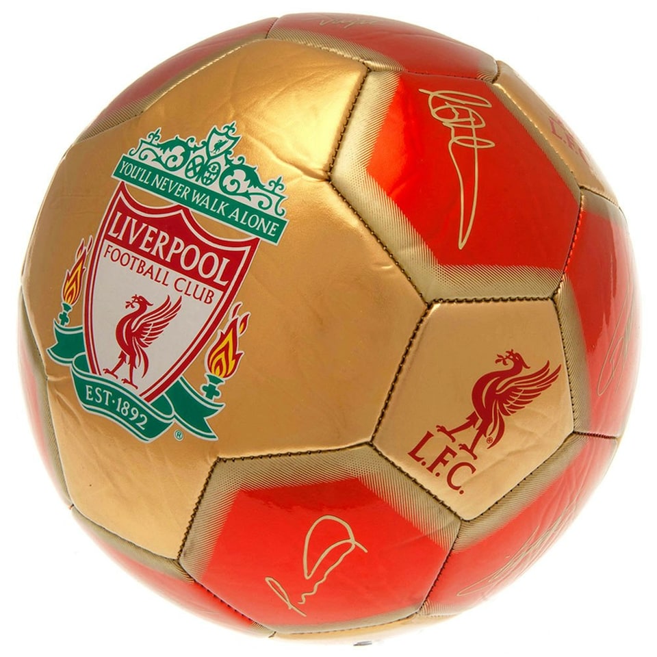 image 1 of Liverpool FC YNWA Signature Football - Red/Gold - 5