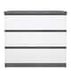 image 2 of Naia Chest of 3 Drawers in Concrete and White High Gloss