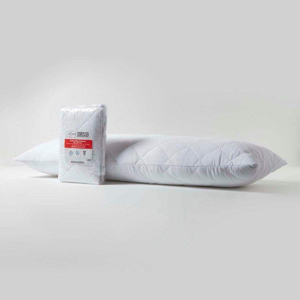 image 1 of Homescapes Quilted Body Pillow Protector - 50 x 140 cm | White