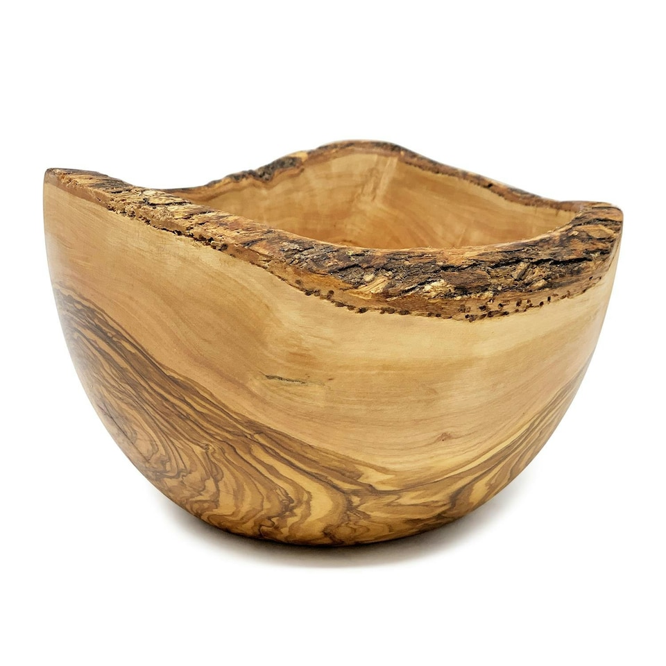 image 1 of Verano Spanish Ceramics Olive Wood Handmade Bowl - 18cm | Brown | 1
