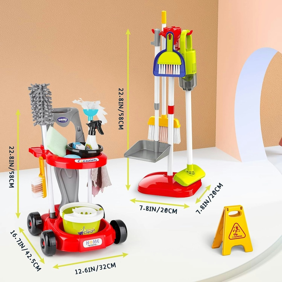 image 1 of Kids Play Trolley Cleaning Set
