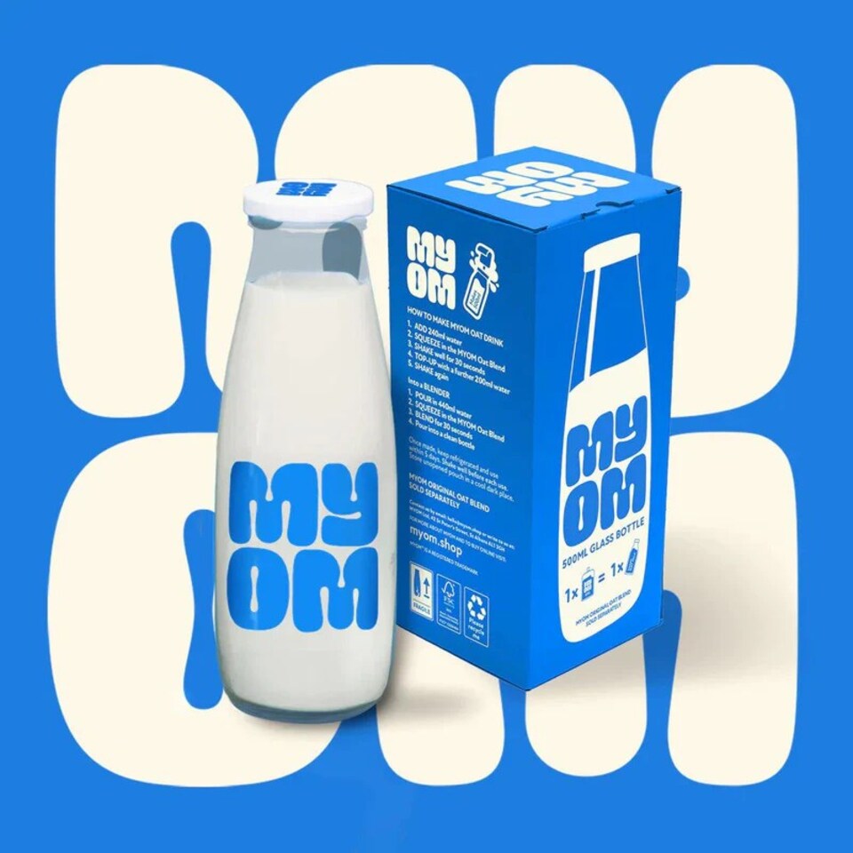 image 1 of MYOM 1L Glass Milk Bottle