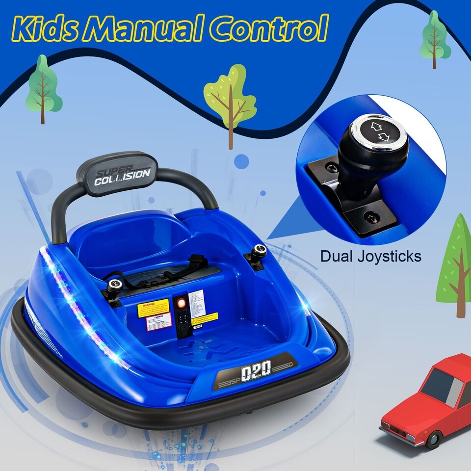 image 1 of COSTWAY Toy Car Kids Ride-On Bumper Car Electric 12V Blue