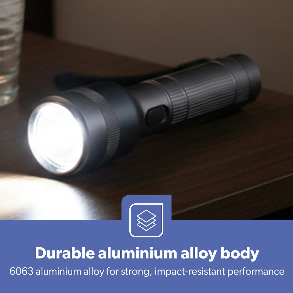 image 1 of GEEPAS Zoomable LED Flashlight, 1500 Lumen