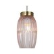 image 2 of First Choice Lighting Facet Antique Brass with Pink Faceted Glass Pendant Shade Pink | Bronze
