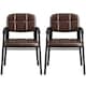 image 1 of Yaheetech 2pcs Office Reception Upholstered Chairs for Home & Office Black Brown